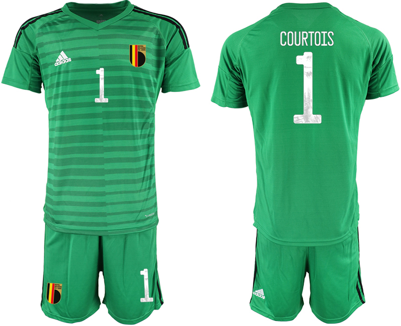 Men 2021 European Cup Belgium green goalkeeper #1 Soccer Jerseys->belgium jersey->Soccer Country Jersey